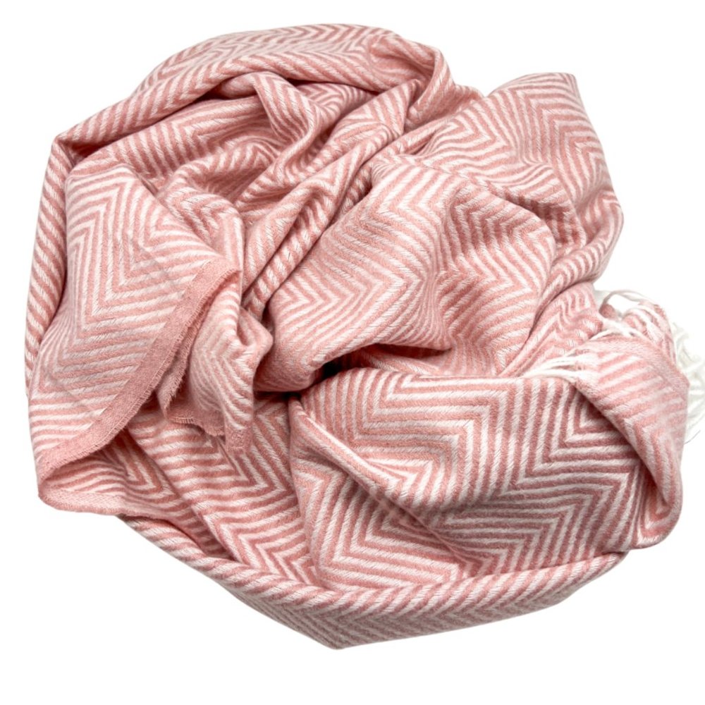 Luxurious Pink Herringbone Pashmina